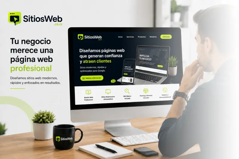 hombre buscando sitio web